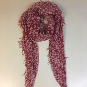 Chan Luu cashmere silk scarf - red and white